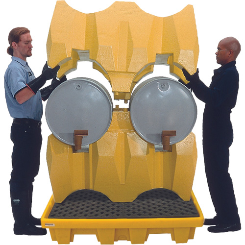 Syst&egrave;me de confinement Ultra-Drum avec drain pour 4 barils, 53" lo x 53" la x 77,8" ha, 3000 gal. US Capacit&eacute; CSL Industriel Inc.