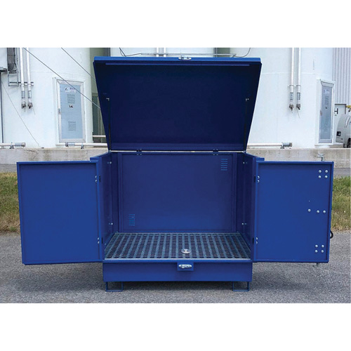 Palette de d&eacute;versement en acier avec couvercle rigide S-4 Ultra, 61" lo x 54,4" la x 52" h, Capacit&eacute; de charge 4700 lb CSL Industriel Inc.