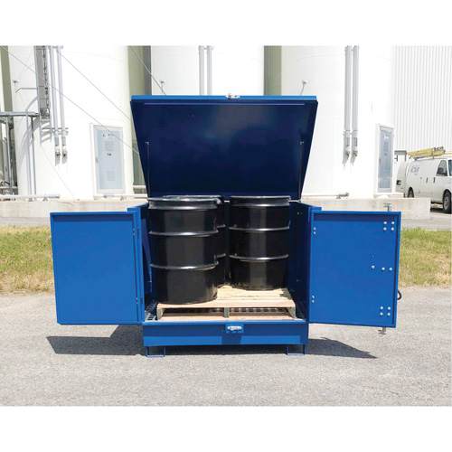 Palette de d&eacute;versement en acier avec couvercle rigide S-4 Ultra, 61" lo x 54,4" la x 52" h, Capacit&eacute; de charge 4700 lb CSL Industriel Inc.
