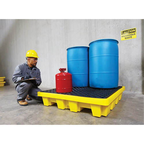 4-Drum Nestable Ultra-Spill Pallet&reg;, 66 US gal. Spill Capacity, 51" x 51" x 10" CSL Industriel Inc.