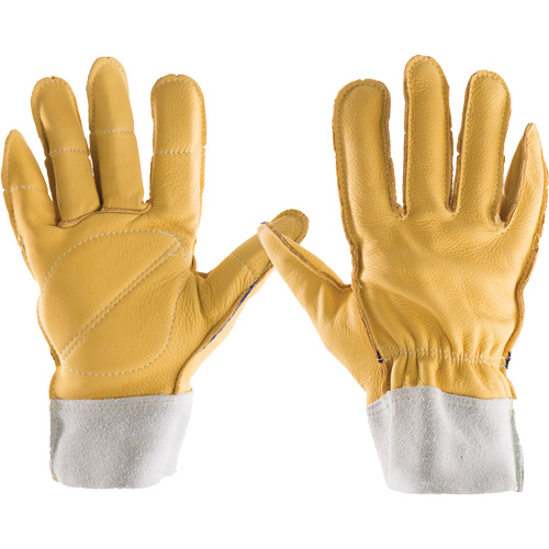 Gants tout cuir, 7/Petit, Paume en Cuir fleur, Poignet &eacute;lastique CSL Industriel Inc.