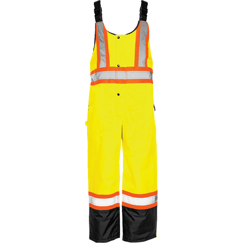 TO1 Winter Traffic Overalls, Polyester, Small, Black/High Visibility Lime-Yellow CSL Industriel Inc.