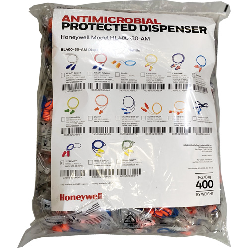 XTR-30 Earplugs Refill for HL400 Dispenser, Bulk - Polybag, Corded CSL Industriel Inc.