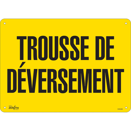 Enseigne  Trousse de d&eacute;versement , 10" x 14", Plastique, Français CSL Industriel Inc.