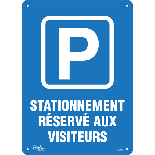 Enseigne  Stationnement r&eacute;serv&eacute; aux visiteurs , 10" x 14", Plastique, Français avec pictogramme CSL Industriel Inc.