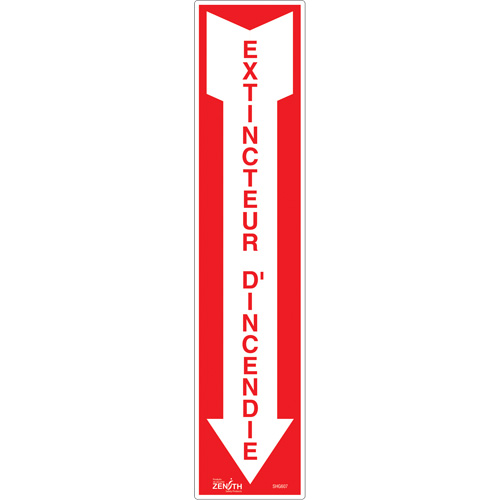 Enseigne  Extincteur d'incendie , 4" x 18", Vinyle, Français avec pictogramme CSL Industriel Inc.