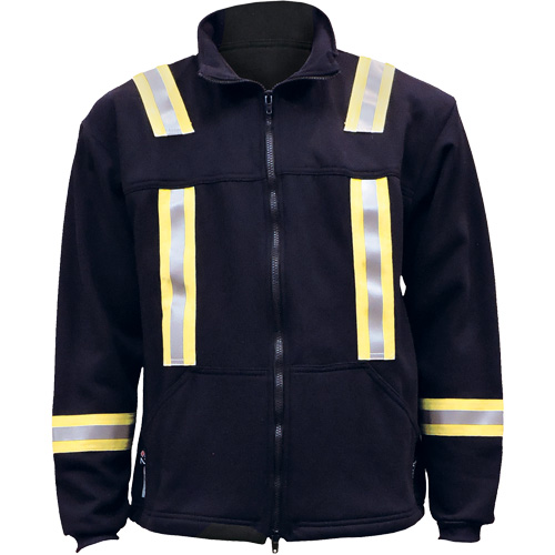 Flame Resistant Striped Full Zip Fleece Jacket, Small, Navy Blue CSL Industriel Inc.