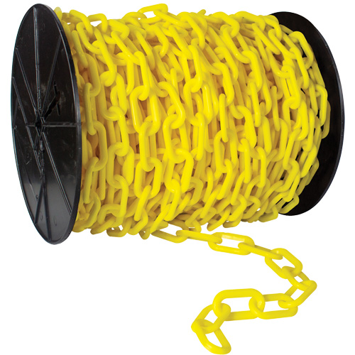 Chaîne de s&eacute;curit&eacute; en plastique robuste, Vert, Maillon de 2", 120' de long CSL Industriel Inc.