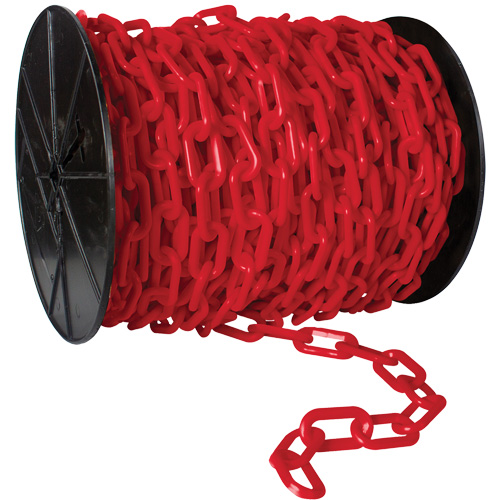Chaîne de s&eacute;curit&eacute; en plastique robuste, Noir, Maillon de 2", 100' de long CSL Industriel Inc.