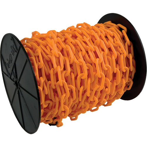Chaîne de s&eacute;curit&eacute; en plastique robuste, Orange, Maillon de 2", 100' de long CSL Industriel Inc.