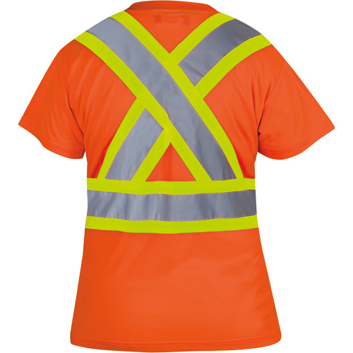 6948 T-shirt de s&eacute;curit&eacute; en il-de-perdrix pour femme, Polyester, T-petit, Orange haute visibilit&eacute; CSL Industriel Inc.