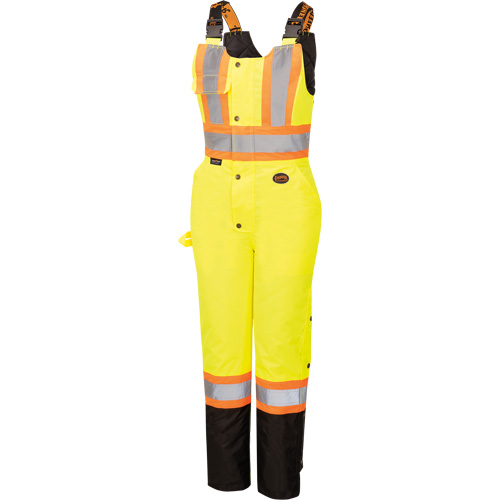 5041BBW Women's High-Visibility Waterproof Safety Overalls, Polyester, X-Small, Black/High Visibility Lime-Yellow CSL Industriel Inc.