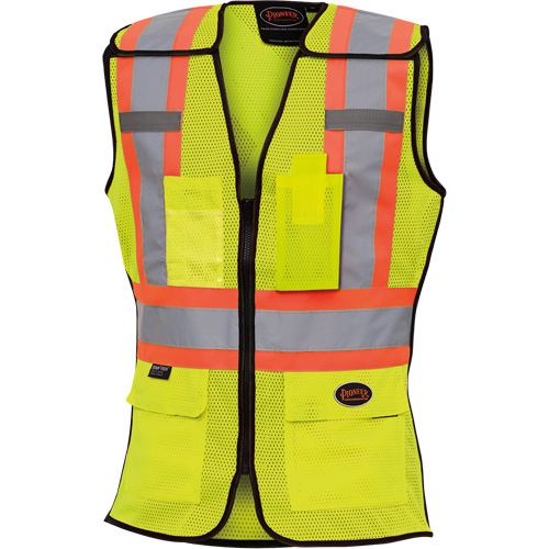 489 Veste de s&eacute;curit&eacute; d&eacute;tachable haute visibilit&eacute;, Jaune lime haute visibilit&eacute;, T-petit, Polyester CSL Industriel Inc.