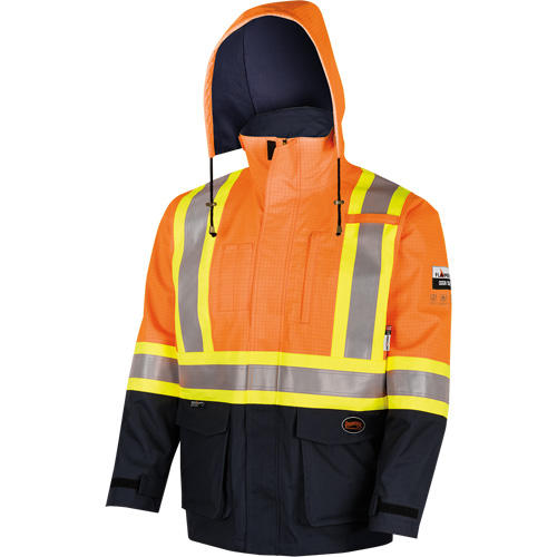 4484 Defender&reg; FR/Arc/Antistatic Trilaminate Safety Jacket, Small, Black/High Visibility Orange, 11 cal/cm² CSL Industriel Inc.