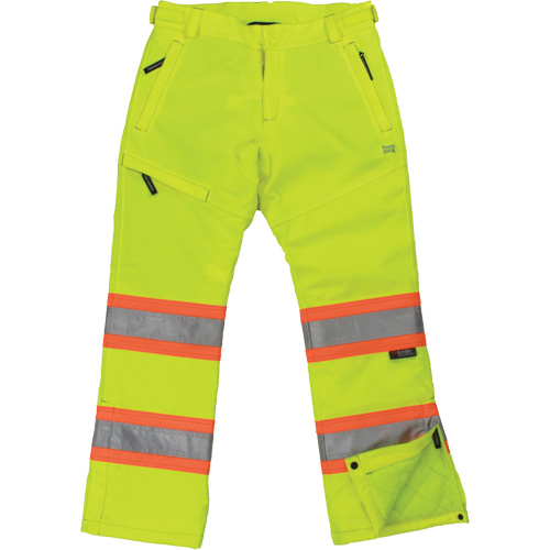 Pantalon de s&eacute;curit&eacute; isolant et extensible pour femmes, Polyester, T-Grand, Jaune lime haute visibilit&eacute; CSL Industriel Inc.