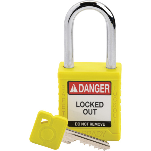 Velocity Lockout Padlock, Yellow, Keyed Different, Nylon, 1-1/2" Width CSL Industriel Inc.