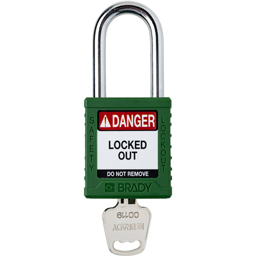 Velocity Lockout Padlock, Green, Keyed Different, Nylon, 1-1/2" Width CSL Industriel Inc.