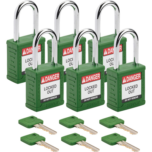Velocity Lockout Padlocks, Green, Keyed Alike, Nylon, 1-1/2" Width CSL Industriel Inc.