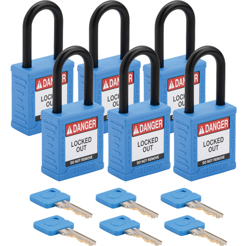 Velocity Lockout Padlocks, Blue, Keyed Different, Nylon, 1-1/2" Width CSL Industriel Inc.