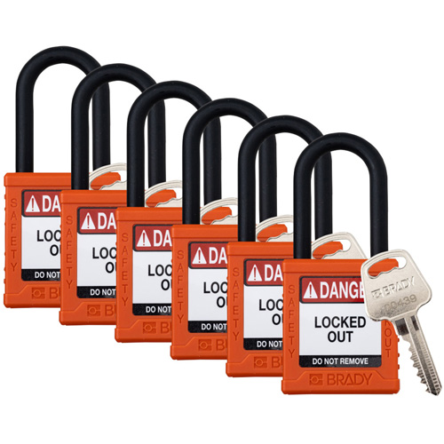 Velocity Lockout Padlocks, Orange, Keyed Alike, Nylon, 1-1/2" Width CSL Industriel Inc.