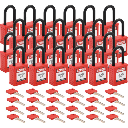 Velocity Lockout Padlocks, Red, Keyed Different, Nylon, 1-1/2" Width CSL Industriel Inc.