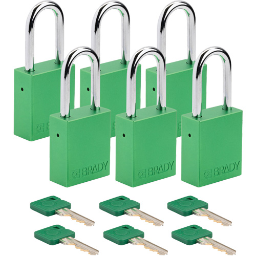 Velocity Lockout Padlocks, Green, Keyed Alike, Aluminum, 1-1/2" Width CSL Industriel Inc.