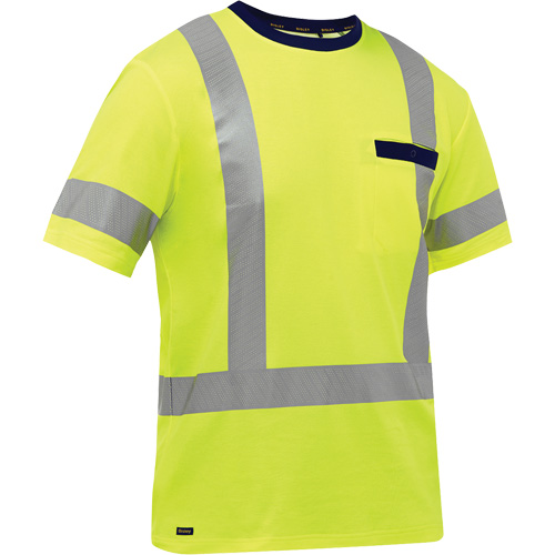 Bisley&reg; X-Back Short Sleeve Shirt, Poly-Cotton, Small, High Visibility Lime-Yellow CSL Industriel Inc.