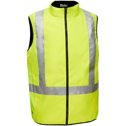 Bisley&reg; X-Back Reversible Puffer Vest, High Visibility Lime-Yellow, Small, Polyester CSL Industriel Inc.