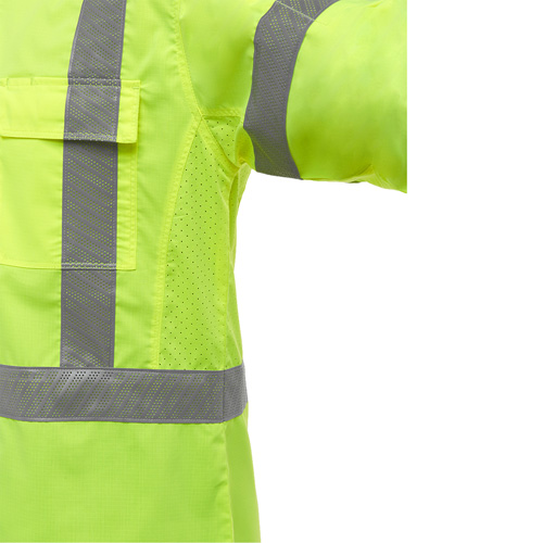Bisley&reg; X-Back Long Sleeve Work Shirt with X-Airflow, Poly-Cotton, Small, High Visibility Lime-Yellow CSL Industriel Inc.