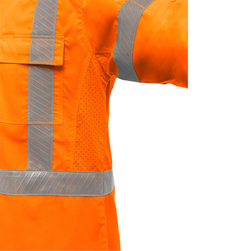 Bisley&reg; X-Back Long Sleeve Work Shirt with X-Airflow, Poly-Cotton, Small, High Visibility Orange CSL Industriel Inc.