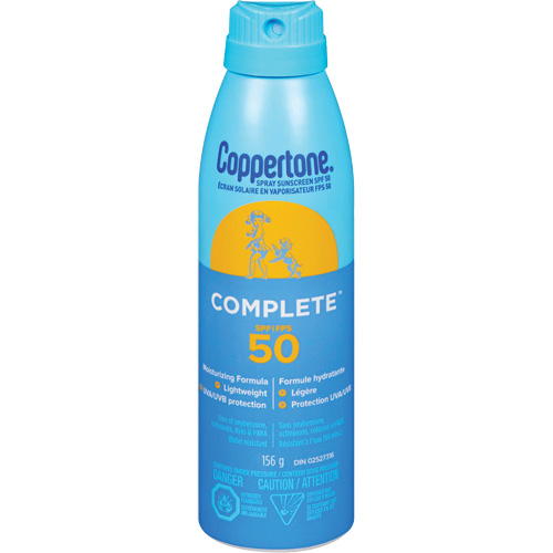 Protection solaire compl&egrave;te Coppertone, FPS 50, Vaporisateur CSL Industriel Inc.
