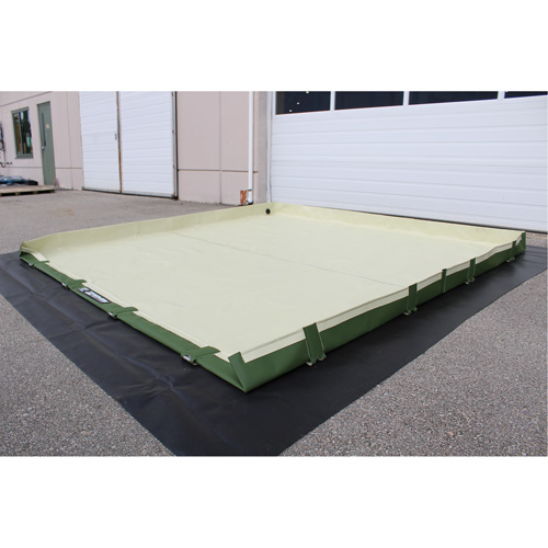 Easy-Riser Insta-Berm, 748 US gal. Capacity, 10' W x 20' L x 6" H, Hinge Bracket CSL Industriel Inc.