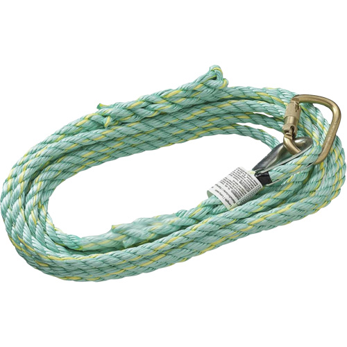 VL-1115-25 Vertical Lifeline Rope with Anchor End Carabiner & Trailing End Back Splice, Copolymer CSL Industriel Inc.