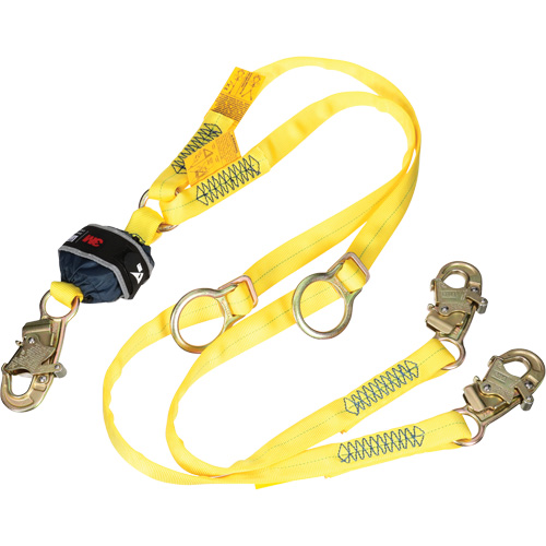 Twin-Leg Tie-Back Web Shock-Absorbing Lanyard, 6', Snap Hook Center, Snap Hook Leg Ends, Polyester CSL Industriel Inc.