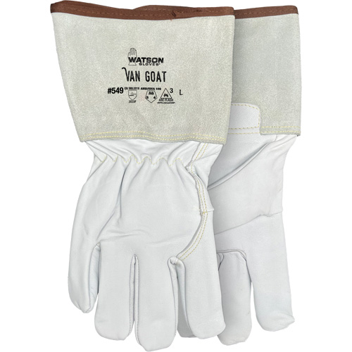 Gants r&eacute;sistant &agrave; la coupe et &agrave; l'arc &eacute;lectrique Van Goat 549, Taille Moyen, Enveloppe en Cutshield/Para-aramide/Polyester/Acier inoxydable/Ch&egrave;vre, ASTM ANSI niveau A6/EN 388 niveau F CSL Industriel Inc.