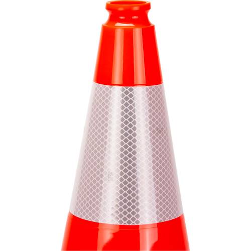 C&ocirc;ne de signalisation de premi&egrave;re qualit&eacute;, 18", Orange, Bande(s) r&eacute;fl&eacute;chissante(s) 6" CSL Industriel Inc.
