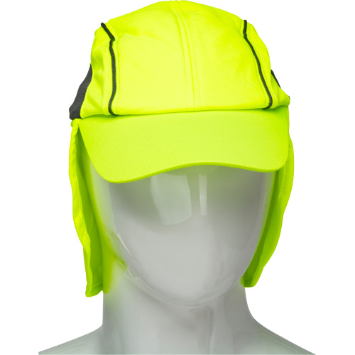Chapeaux de refroidissement avec voiles pour le cou, Lime haute visibilit&eacute; CSL Industriel Inc.