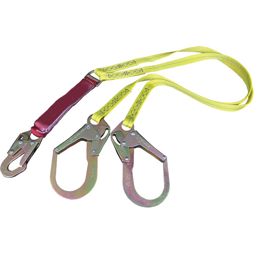 External Energy Absorber Lanyard with 2-1/4" Hooks, 6', Snap Hook Center, Snap Hook Leg Ends, Polyester CSL Industriel Inc.