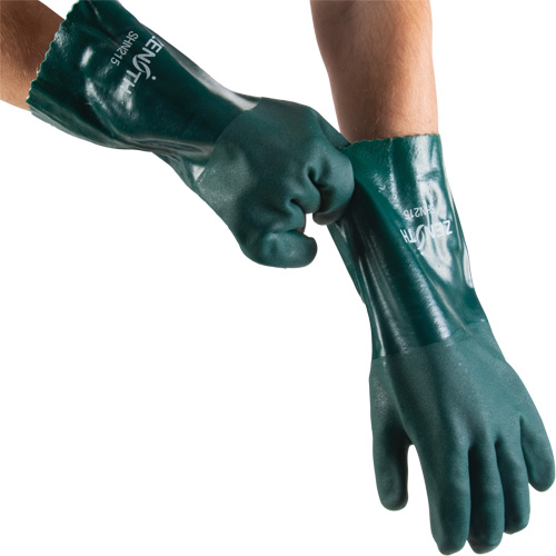 Double Dipped Green Gloves, 14" L, PVC, Cotton Jersey Inner Lining, 70-mil CSL Industriel Inc.
