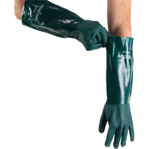 Double Dipped Green Gloves, 18" L, PVC, Cotton Jersey Inner Lining, 70-mil CSL Industriel Inc.