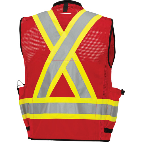 6678 High-Visibility Antimicrobial Mesh-Back Surveyor Vest, Red, Small, Polyester CSL Industriel Inc.
