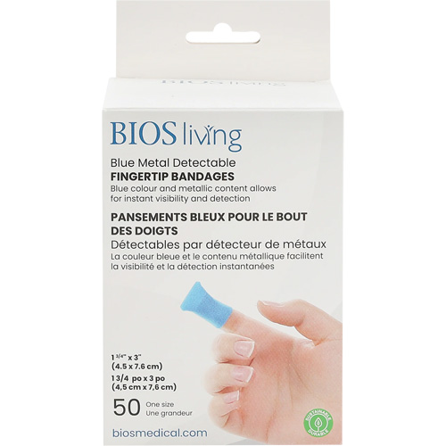 Blue Bandages, Fingertip, 3", Fabric Metal Detectable, Sterile CSL Industriel Inc.