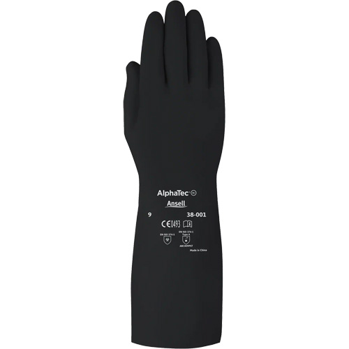 Gants d,usage moyen r&eacute;sistants aux produits chimiques AlphaTec 38001PP, Taille 10, 14" lo, Caoutchouc butyle, 14 mils CSL Industriel Inc.