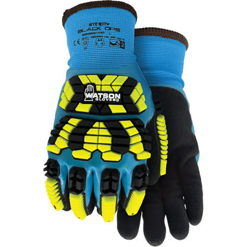 Gants d'hiver antichocs 9393TPR Stealth Black Ops, Petit, Paume en Mousse de latex, Poignet Poignet en tricot CSL Industriel Inc.