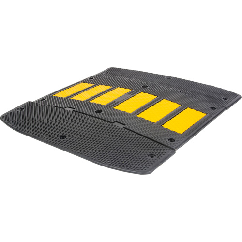 Speed Hump with End Caps, Rubber, 2' L x 36" W x 1-1/4" H CSL Industriel Inc.