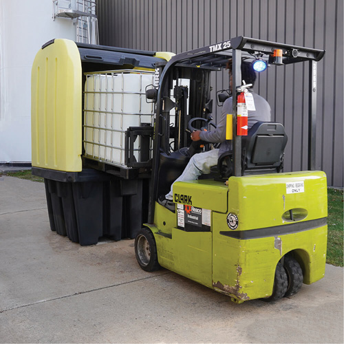 Yellow Roll Top Hardcover Spill Pallet with Drain, 65" L x 65" W x 101" H, 5000 lbs. Load Capacity CSL Industriel Inc.