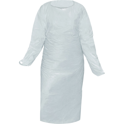 Blouse CoverMe avec passe-pouces, Taille unique, Blanc, Poly&eacute;thyl&egrave;ne CSL Industriel Inc.