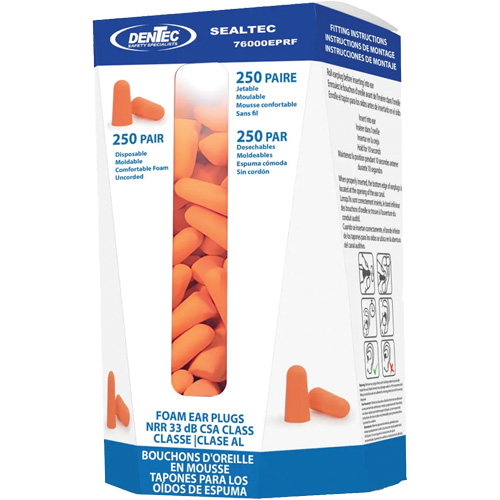 Recharge de bouchons d'oreilles jetables SEALTEC33, Vrac - Contenant CSL Industriel Inc.