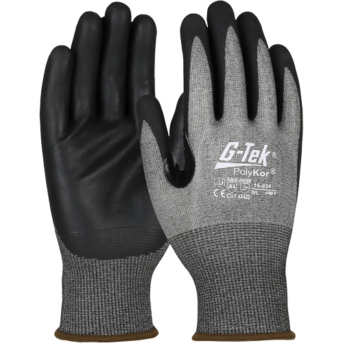 Gants r&eacute;sistant &agrave; la coupe G-Tek avec capacit&eacute; pour &eacute;cran tactile, Taille 2T-Grand, Calibre 18, Rev&ecirc;tement Mousse de nitrile, Enveloppe en PolyKor, ASTM ANSI niveau A4/EN 388 niveau D CSL Industriel Inc.