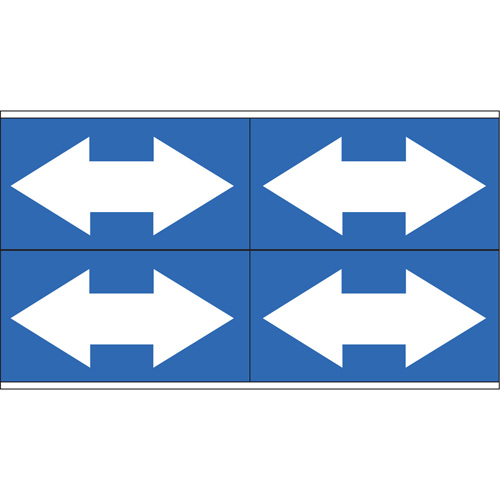 Marqueurs de tuyau avec fl&egrave;ches bidirectionnelles, Autocollant, 1-1/8" h x 7" la, Blanc/bleu CSL Industriel Inc.